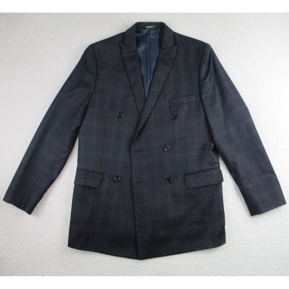 John Varvatos Blazer Mens 20 Regular Navy Blue Wool Double Breasted Suit Jacket
